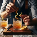 98 35. Close-up of a person garnishing a cocktail with a twist